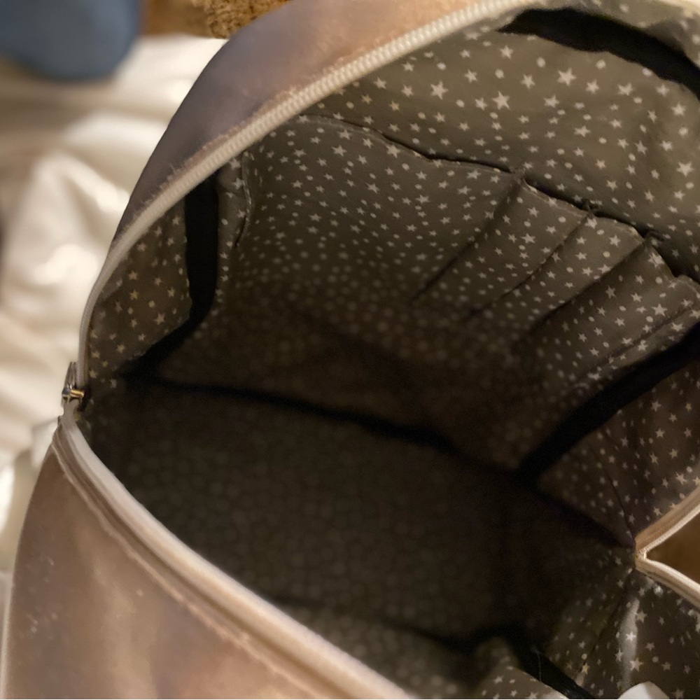 Chic Quilted Gold Cat Backpack - image 7